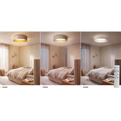 Brilagi - Plafoniera LED dimmerabile VELVET SMART VARI LED/36W/230V 3000-6500K Ø 55 cm crema/oro + telecomando