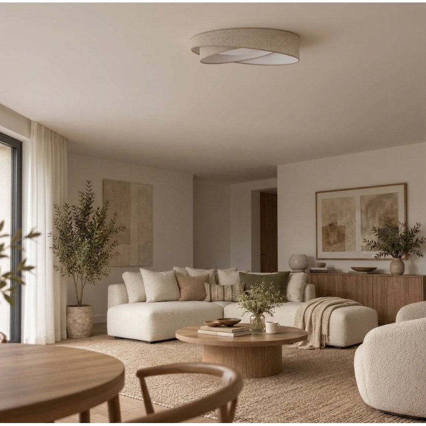 BRILAGI - Plafoniera dimmerabile a LED VELVET TWIST LED/36W/230V 3000-6000K Ø 65 cm Wi-Fi Tuya Beacon beige + telecomando