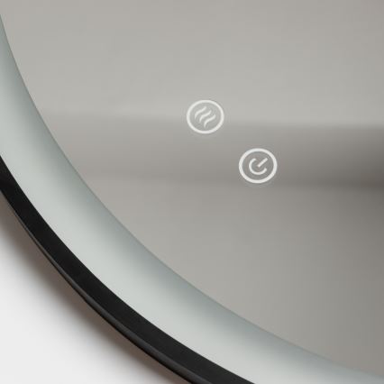 Brilagi - Specchio da bagno riscaldato con retroilluminazione LED dimmerabile ALU PRO LED/18W/230V Ø 60 cm 3000/4000/6500K IP44 nero CRI 90