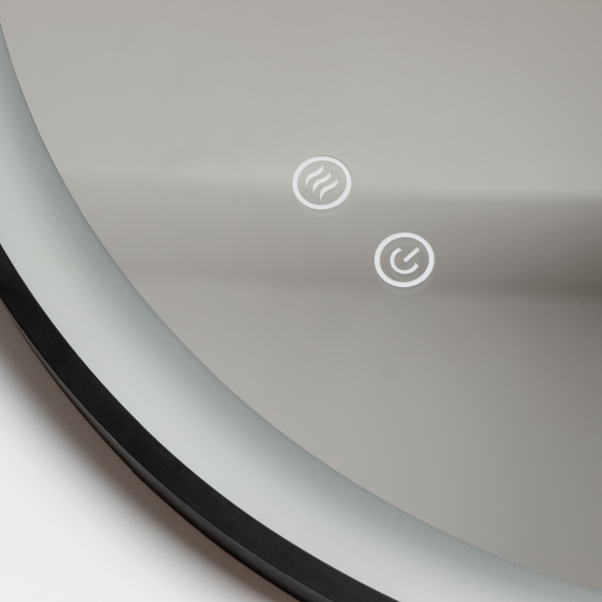 Brilagi - Specchio da bagno riscaldato con retroilluminazione LED dimmerabile ALU PRO LED/18W/230V Ø 60 cm 3000/4000/6500K IP44 nero CRI 90