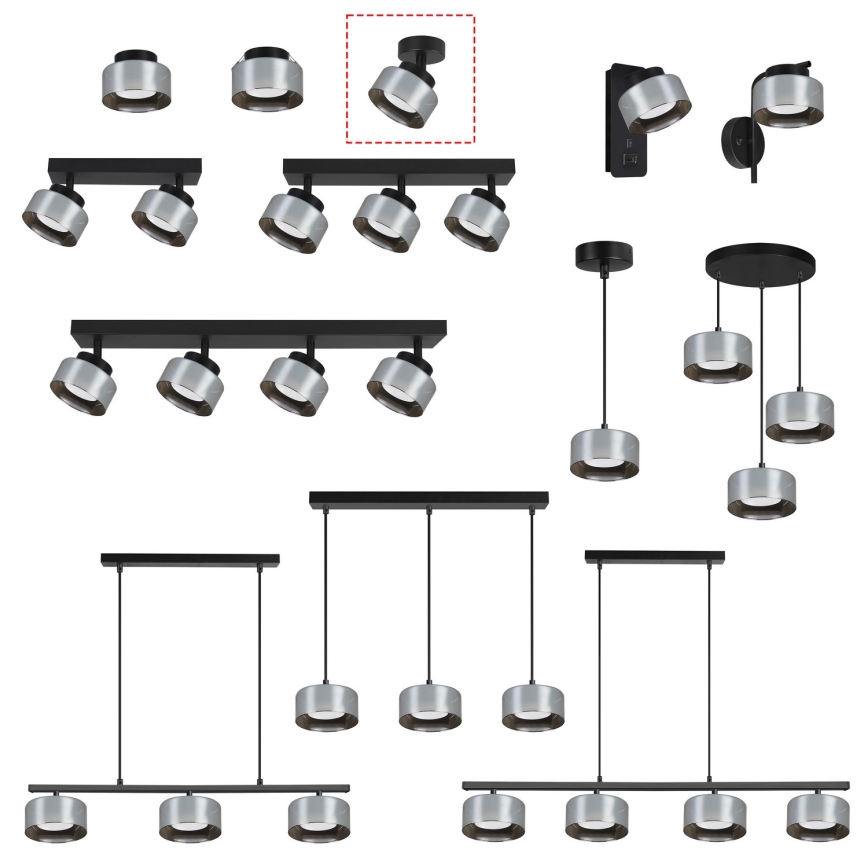 Brilagi - LED Faretto AURA LUX 1xGX53/30W/230V Ø 13 cm nero/fumé