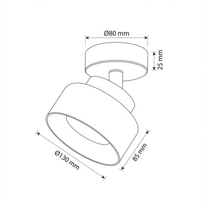 Brilagi - LED Faretto AURA LUX 1xGX53/30W/230V Ø 13 cm nero/fumé