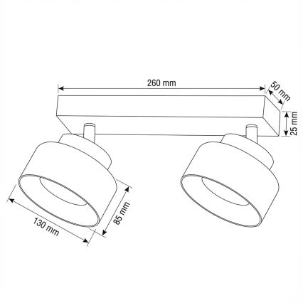 Brilagi - LED Faretto AURA LUX 2xGX53/30W/230V nero/oro