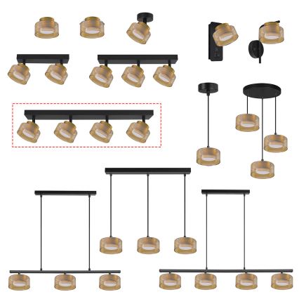 Brilagi - LED Faretto AURA LUX 4xGX53/30W/230V nero/oro