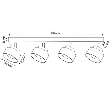 Brilagi - LED Faretto AURA LUX 4xGX53/30W/230V nero/oro