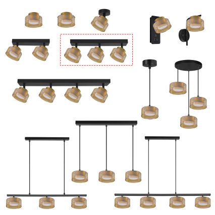 Brilagi - LED Faretto orientabile AURA LUX 3xGX53/30W/230V nero/oro