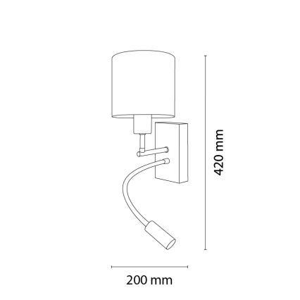 Brilagi - Lampada LED da parete flessibile per bambini BOBO WOOD 1xE27/25W/230V + LED/3W rovere/nero/bianco/animali