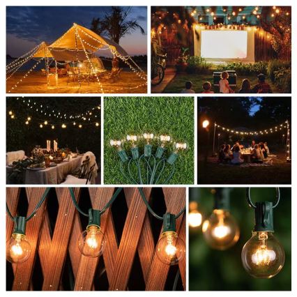 Brilagi - Catena luminosa decorativa LED da esterno GHIRLANDA 25xE12/0,8W/230V 20m verde IP44 bianco caldo