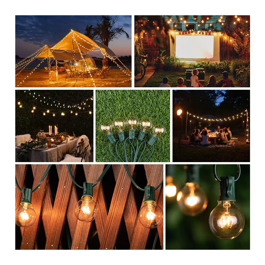 Brilagi - Catena luminosa decorativa LED da esterno GHIRLANDA 25xE12/0,8W/230V 20m verde IP44 bianco caldo