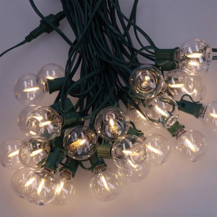 Brilagi - Catena luminosa decorativa LED da esterno GHIRLANDA 25xE12/0,8W/230V 20m verde IP44 bianco caldo