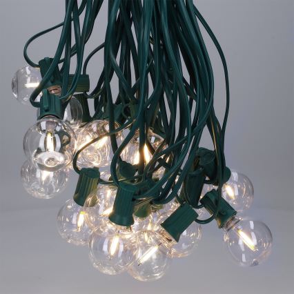 Brilagi - Catena luminosa decorativa LED da esterno GHIRLANDA 25xE12/0,8W/230V 20m verde IP44 bianco caldo