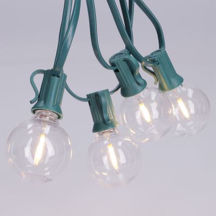 Brilagi - Catena luminosa decorativa LED da esterno GHIRLANDA 25xE12/0,8W/230V 20m verde IP44 bianco caldo
