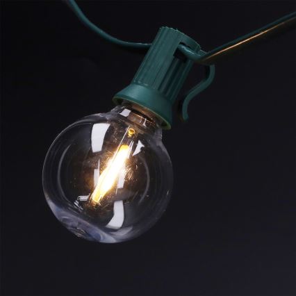Brilagi - Catena luminosa decorativa LED da esterno GHIRLANDA 25xE12/0,8W/230V 20m verde IP44 bianco caldo