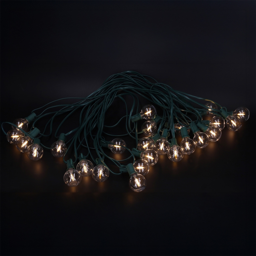 Brilagi - Catena luminosa decorativa LED da esterno GHIRLANDA 25xE12/0,8W/230V 20m verde IP44 bianco caldo