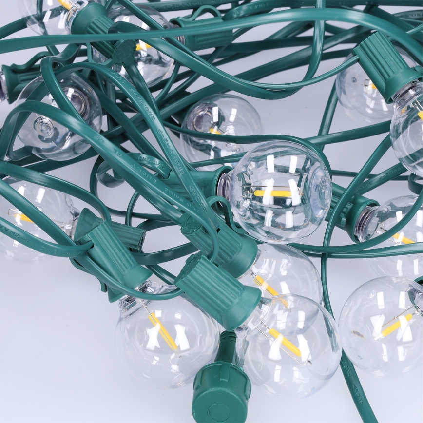 Brilagi - Catena luminosa decorativa LED da esterno GHIRLANDA 25xE12/0,8W/230V 20m verde IP44 bianco caldo