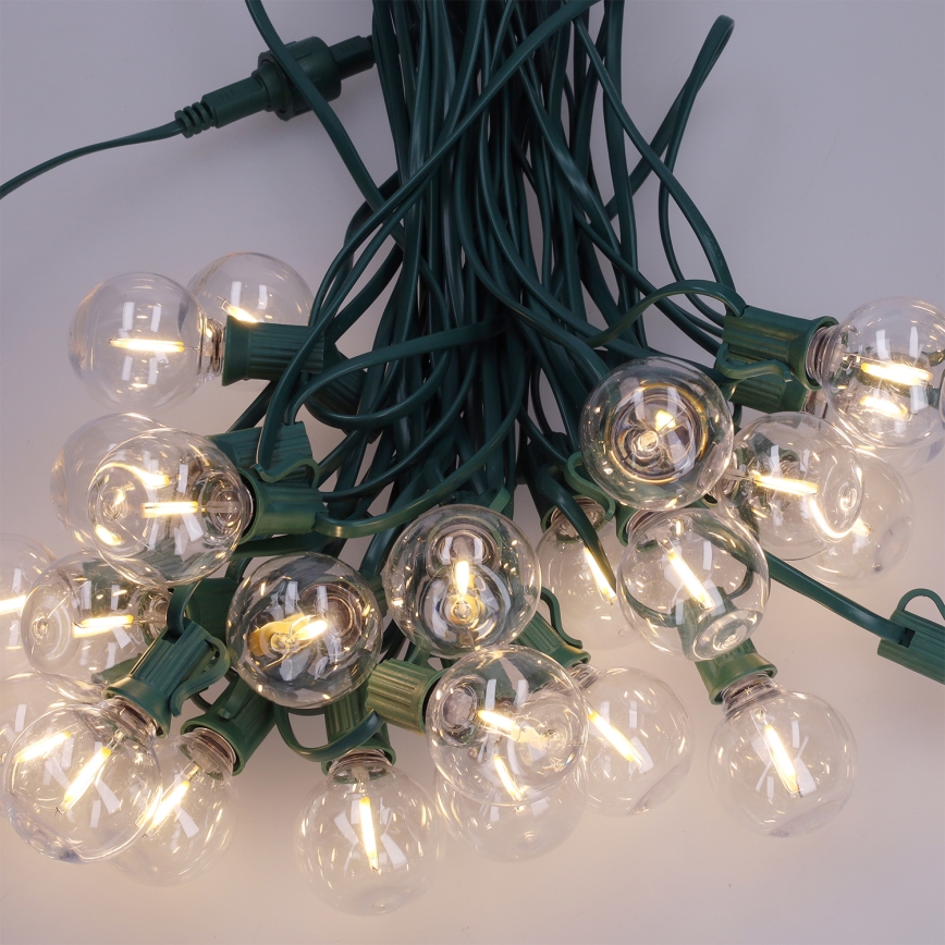 Brilagi - Catena luminosa decorativa LED da esterno GHIRLANDA 25xE12/0,8W/230V 20m verde IP44 bianco caldo