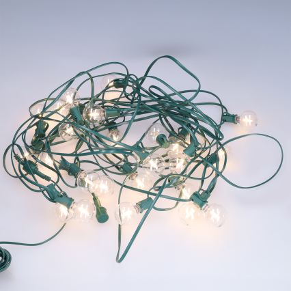 Brilagi - Catena luminosa decorativa LED da esterno GHIRLANDA 25xE12/0,8W/230V 20m verde IP44 bianco caldo