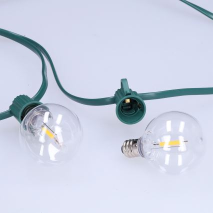 Brilagi - Catena luminosa decorativa LED da esterno GHIRLANDA 25xE12/0,8W/230V 20m verde IP44 bianco caldo