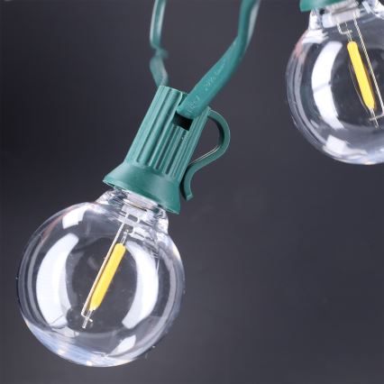 Brilagi - Catena luminosa decorativa LED da esterno GHIRLANDA 25xE12/0,8W/230V 20m verde IP44 bianco caldo