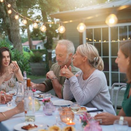 Brilagi - Catena luminosa decorativa LED per esterni GIRLANDA 18xE12/0,6W/230V 13m nera IP44 bianco caldo