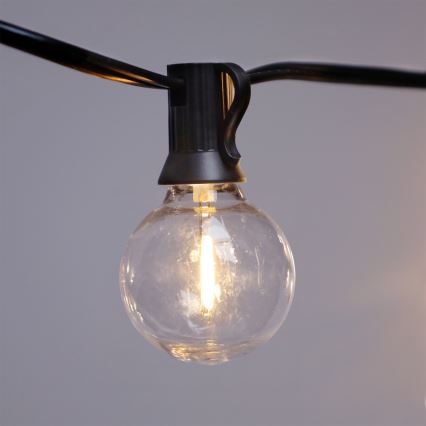 Brilagi - Catena luminosa decorativa LED per esterni GIRLANDA 18xE12/0,6W/230V 13m nera IP44 bianco caldo