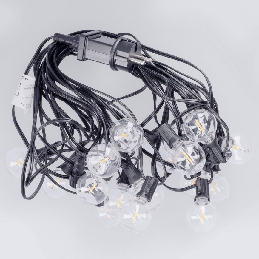 Brilagi - Catena luminosa decorativa LED per esterni GIRLANDA 18xE12/0,6W/230V 13m nera IP44 bianco caldo