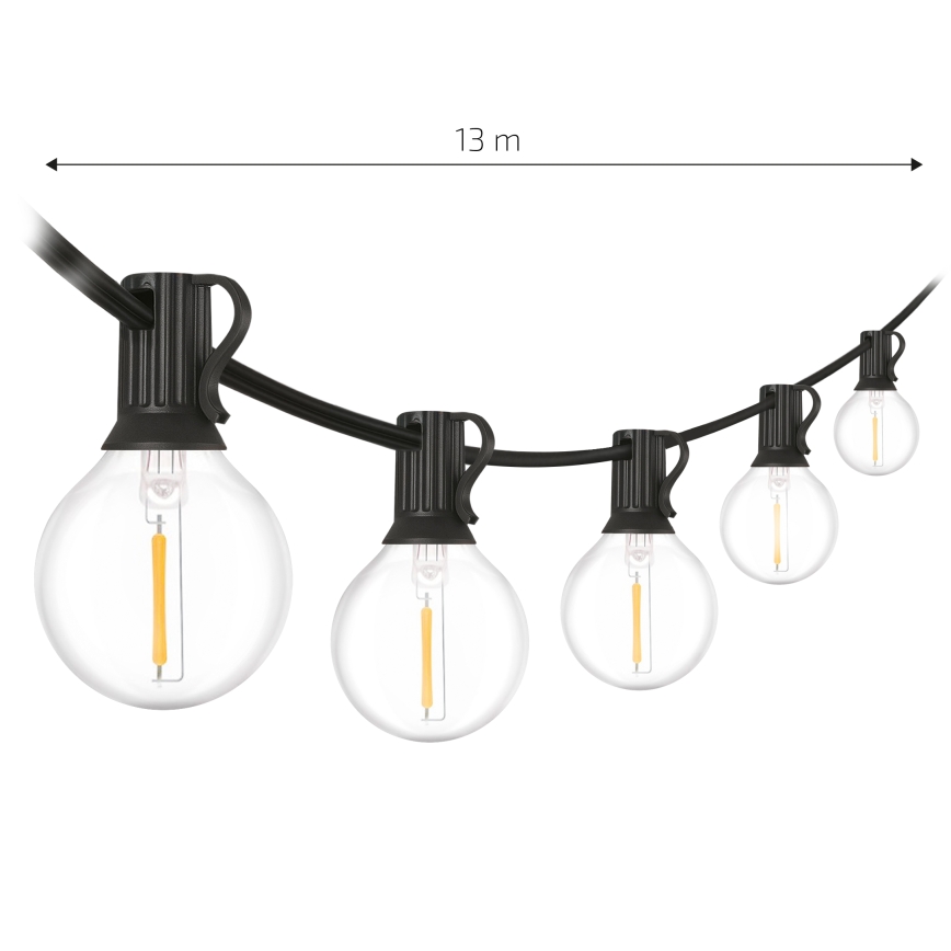 Brilagi - Catena luminosa decorativa LED per esterni GIRLANDA 18xE12/0,6W/230V 13m nera IP44 bianco caldo