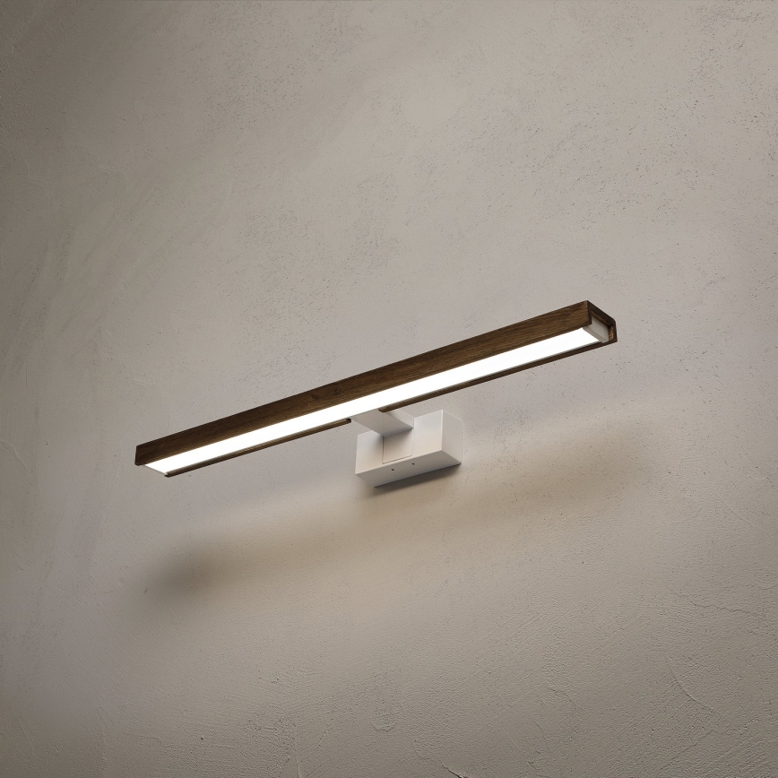 Brilagi - Illuminazione LED per specchio da bagno 3 in 1 WOODY MIRROR 3 in 1 LED/12W/230V 60 cm IP44 bianco/rovere/noce