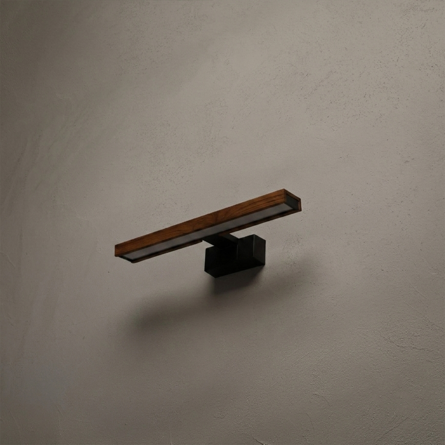 Brilagi - Illuminazione a LED per specchio da bagno 3 in 1 WOODY MIRROR LED/8W/230V 40 cm IP44 nero/rovere