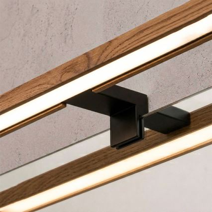 Brilagi - Illuminazione a LED per specchio da bagno 3 in 1 WOODY MIRROR LED/8W/230V 40 cm IP44 nero/rovere