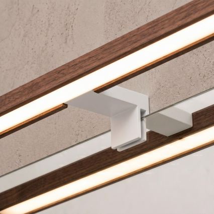 Brilagi - Illuminazione LED per specchio da bagno 3 in 1 WOODY MIRROR LED/15W/230V 80 cm IP44 bianco/rovere ciliegio