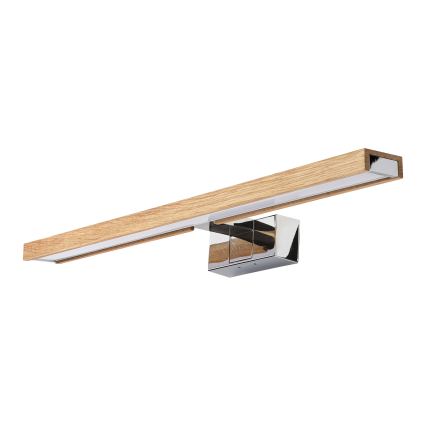 Brilagi - Illuminazione LED per specchio da bagno 3 in 1 WOODY MIRROR LED/12W/230V 60 cm IP44 cromo lucido/rovere