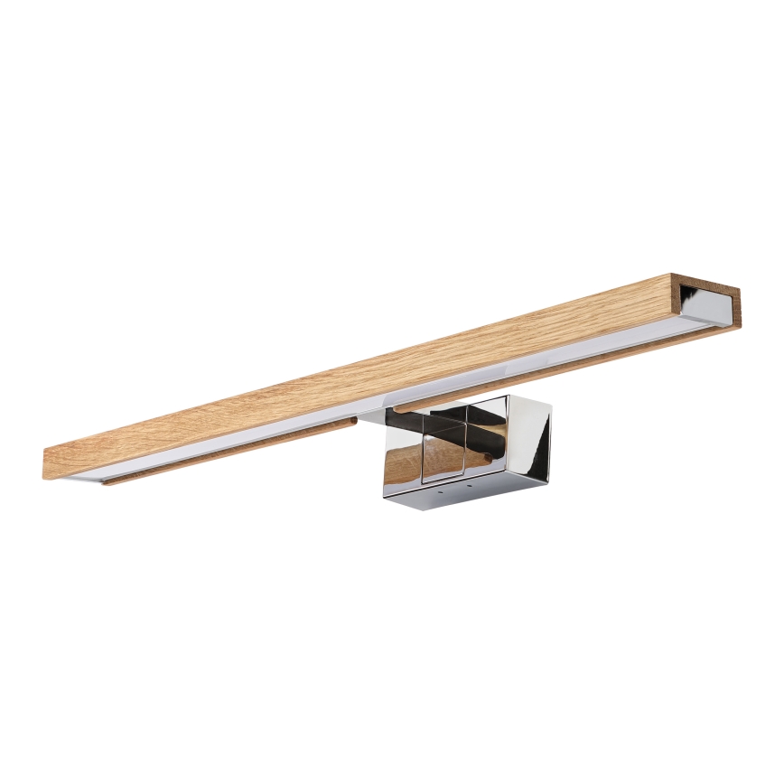 Brilagi - Illuminazione LED per specchio da bagno 3 in 1 WOODY MIRROR LED/12W/230V 60 cm IP44 cromo lucido/rovere