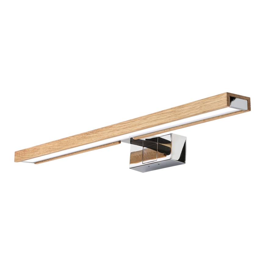 Brilagi - Illuminazione LED per specchio da bagno 3 in 1 WOODY MIRROR LED/12W/230V 60 cm IP44 cromo lucido/rovere