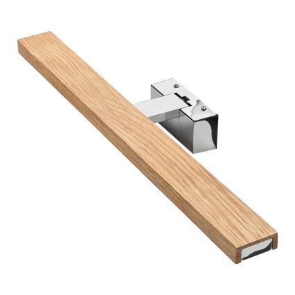 Brilagi - Illuminazione LED per specchio da bagno 3 in 1 WOODY MIRROR LED/12W/230V 60 cm IP44 cromo lucido/rovere