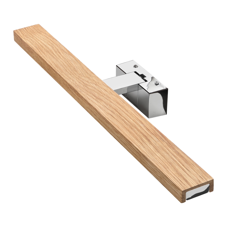 Brilagi - Illuminazione LED per specchio da bagno 3 in 1 WOODY MIRROR LED/12W/230V 60 cm IP44 cromo lucido/rovere