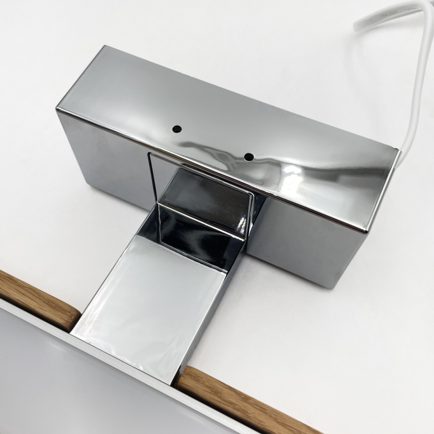 Brilagi - Illuminazione LED per specchio da bagno 3 in 1 WOODY MIRROR LED/12W/230V 60 cm IP44 cromo lucido/rovere