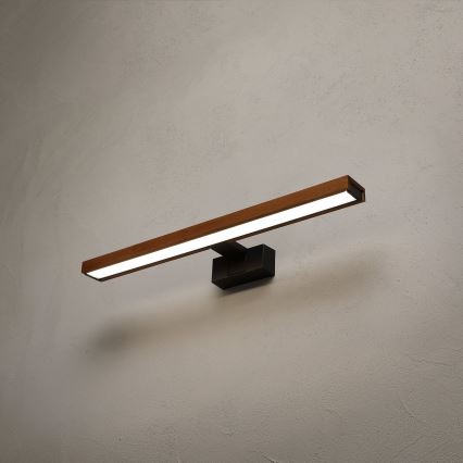 Brilagi - Illuminazione LED per specchio da bagno 3 in 1 WOODY MIRROR LED/12W/230V 60 cm IP44 nero/rovere ciliegio