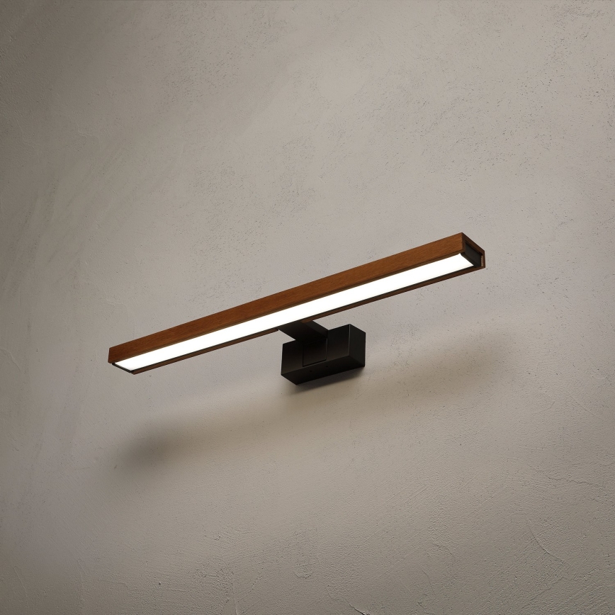 Brilagi - Illuminazione LED per specchio da bagno 3 in 1 WOODY MIRROR LED/12W/230V 60 cm IP44 nero/rovere ciliegio