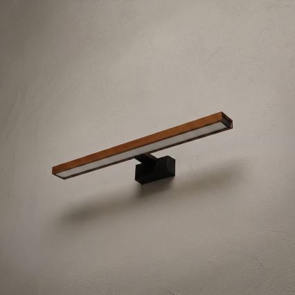 Brilagi - Illuminazione LED per specchio da bagno 3 in 1 WOODY MIRROR LED/12W/230V 60 cm IP44 nero/rovere ciliegio