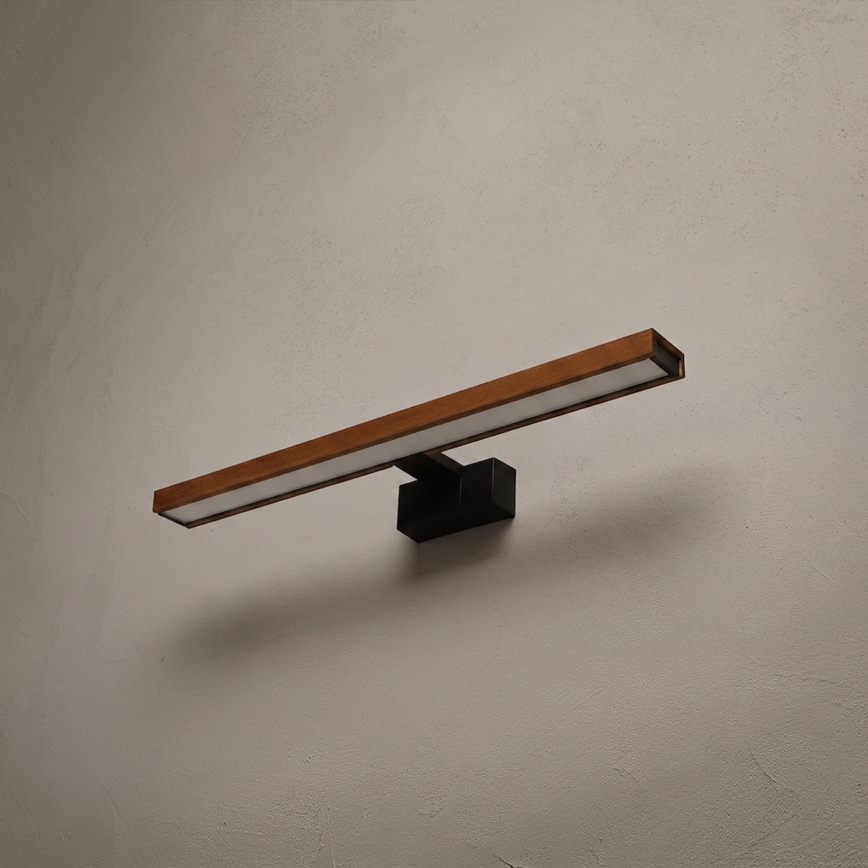 Brilagi - Illuminazione LED per specchio da bagno 3 in 1 WOODY MIRROR LED/12W/230V 60 cm IP44 nero/rovere ciliegio