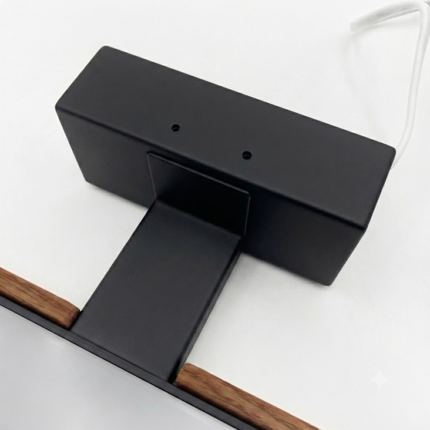 Brilagi - Illuminazione LED per specchio da bagno 3 in 1 WOODY MIRROR LED/12W/230V 60 cm IP44 nero/rovere ciliegio