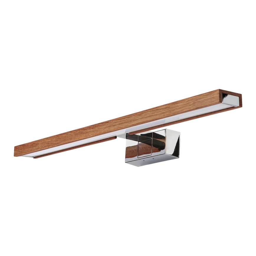Brilagi - Illuminazione LED per specchio da bagno 3 in 1 WOODY MIRROR LED/12W/230V 60 cm IP44 cromo lucido/rovere ciliegia