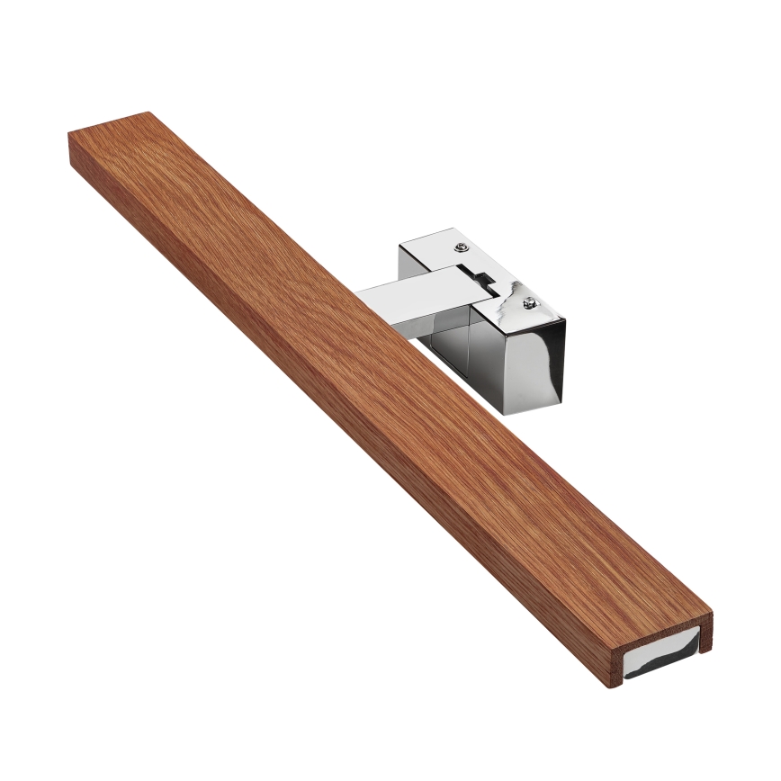 Brilagi - Illuminazione LED per specchio da bagno 3 in 1 WOODY MIRROR LED/12W/230V 60 cm IP44 cromo lucido/rovere ciliegia