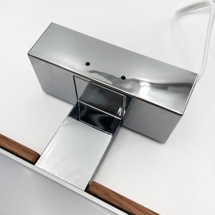 Brilagi - Illuminazione LED per specchio da bagno 3 in 1 WOODY MIRROR LED/12W/230V 60 cm IP44 cromo lucido/rovere ciliegia