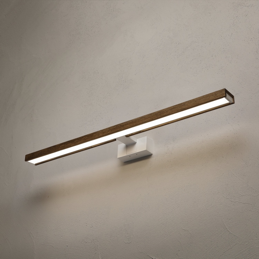 Brilagi - Illuminazione LED per specchio da bagno 3 in 1 WOODY MIRROR LED/15W/230V 80 cm IP44 bianco/quercia/noce