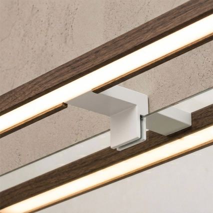 Brilagi - Illuminazione LED per specchio da bagno 3 in 1 WOODY MIRROR LED/15W/230V 80 cm IP44 bianco/quercia/noce