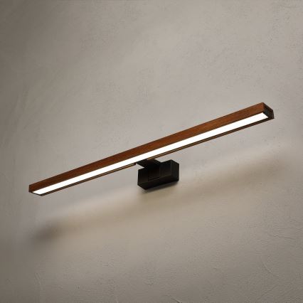 Brilagi - Illuminazione per specchio da bagno a LED 3 in 1 WOODY MIRROR LED/15W/230V 80 cm IP44 nero/rovere ciliegio