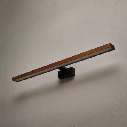 Brilagi - Illuminazione per specchio da bagno a LED 3 in 1 WOODY MIRROR LED/15W/230V 80 cm IP44 nero/rovere ciliegio