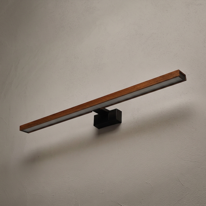 Brilagi - Illuminazione per specchio da bagno a LED 3 in 1 WOODY MIRROR LED/15W/230V 80 cm IP44 nero/rovere ciliegio